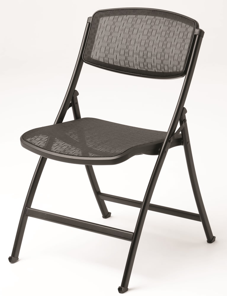 GuestSupply US | Mity-Lite® Folding Chair, Black Mesh and Frame